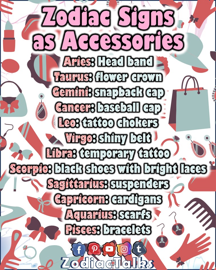 Zodiac Signs as accessories